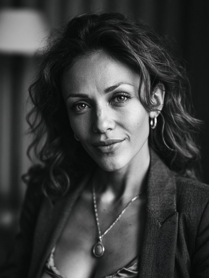 Portret de branding feminin, alb-negru candid — Demeter Studios
