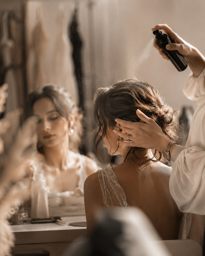 Hair styling în studio, înainte de ședința foto